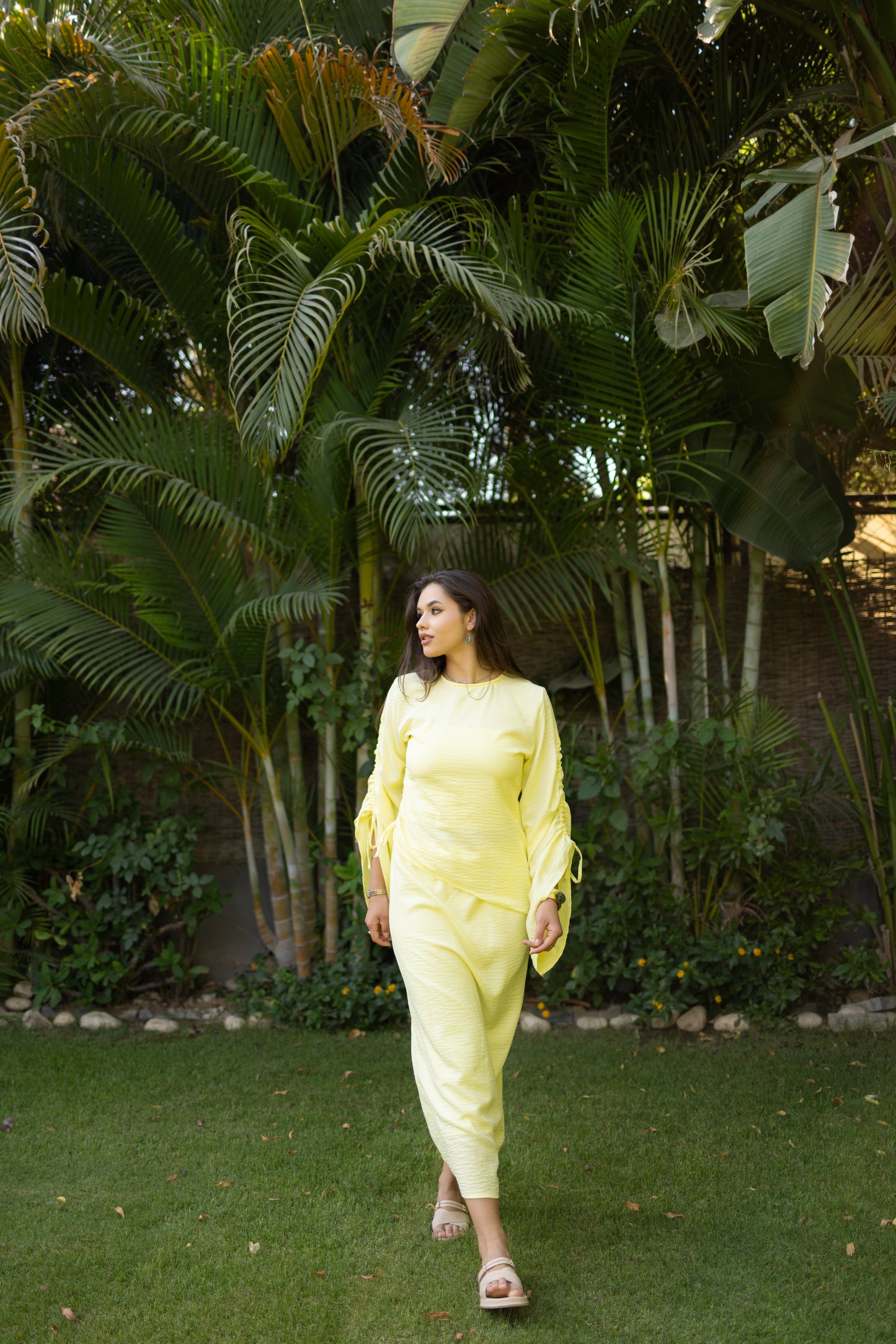Drawstrings top-Butter yellow