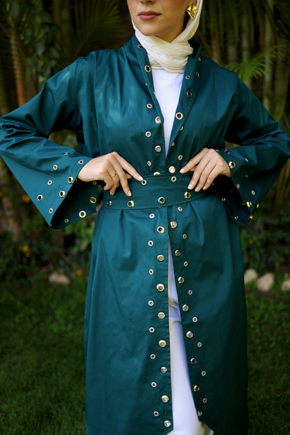 Eyelets cardigan (Green)