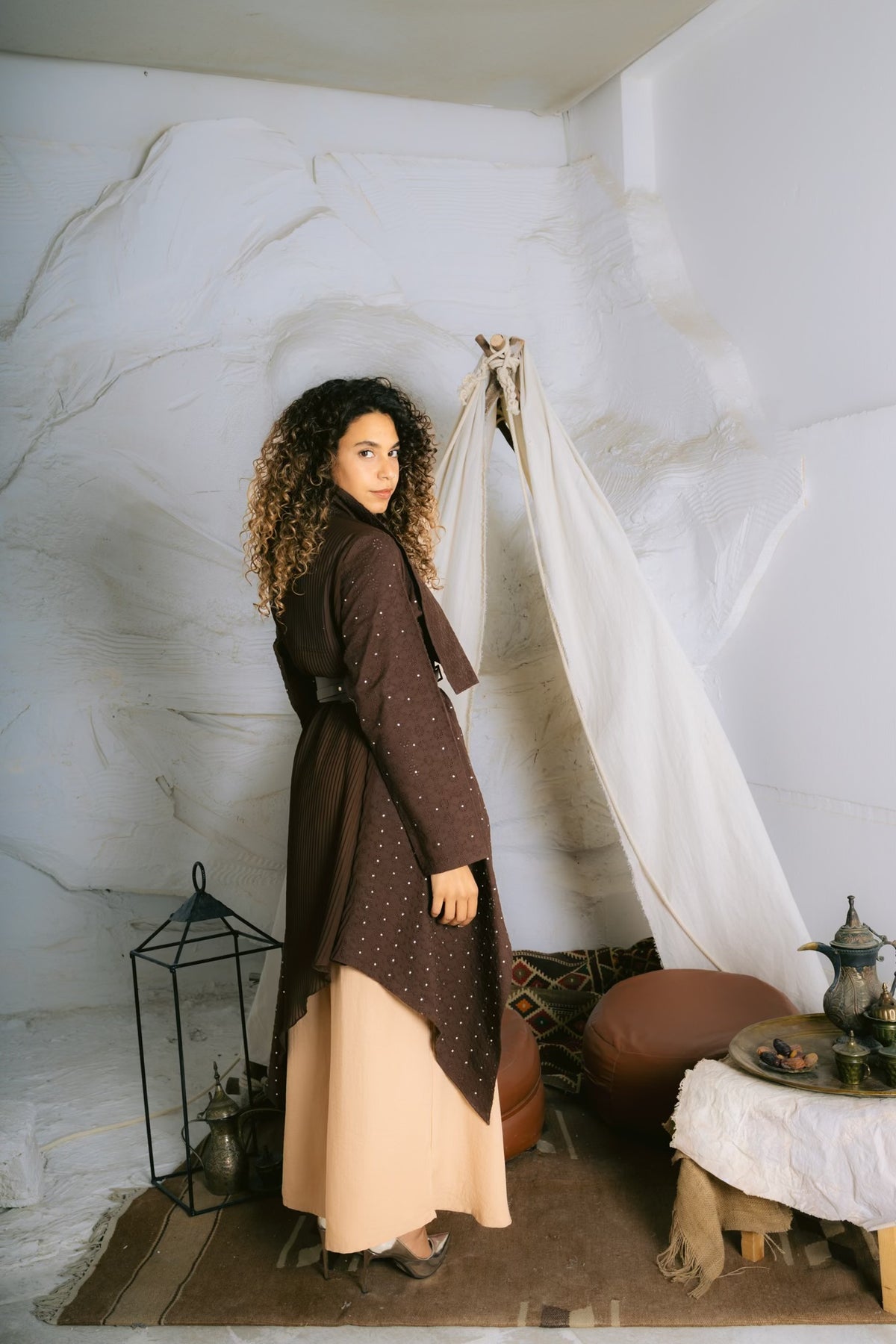 Asymmetrical choco cardigan
