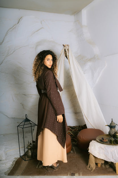Asymmetrical choco cardigan