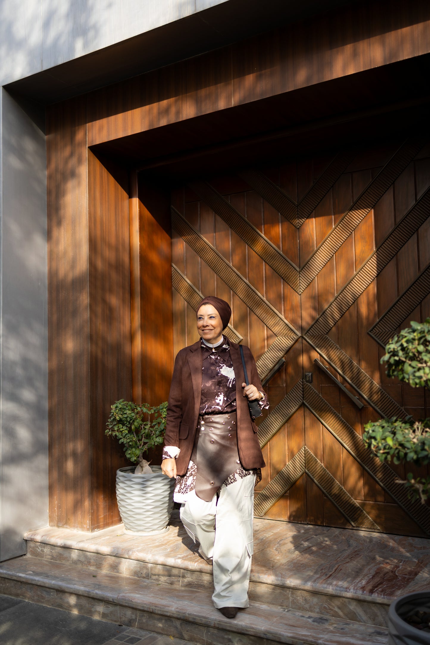 Double L belt- Brown