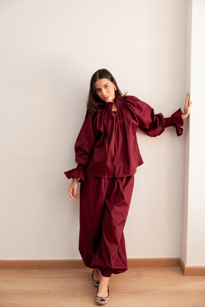 Balloon pants-Burgundy