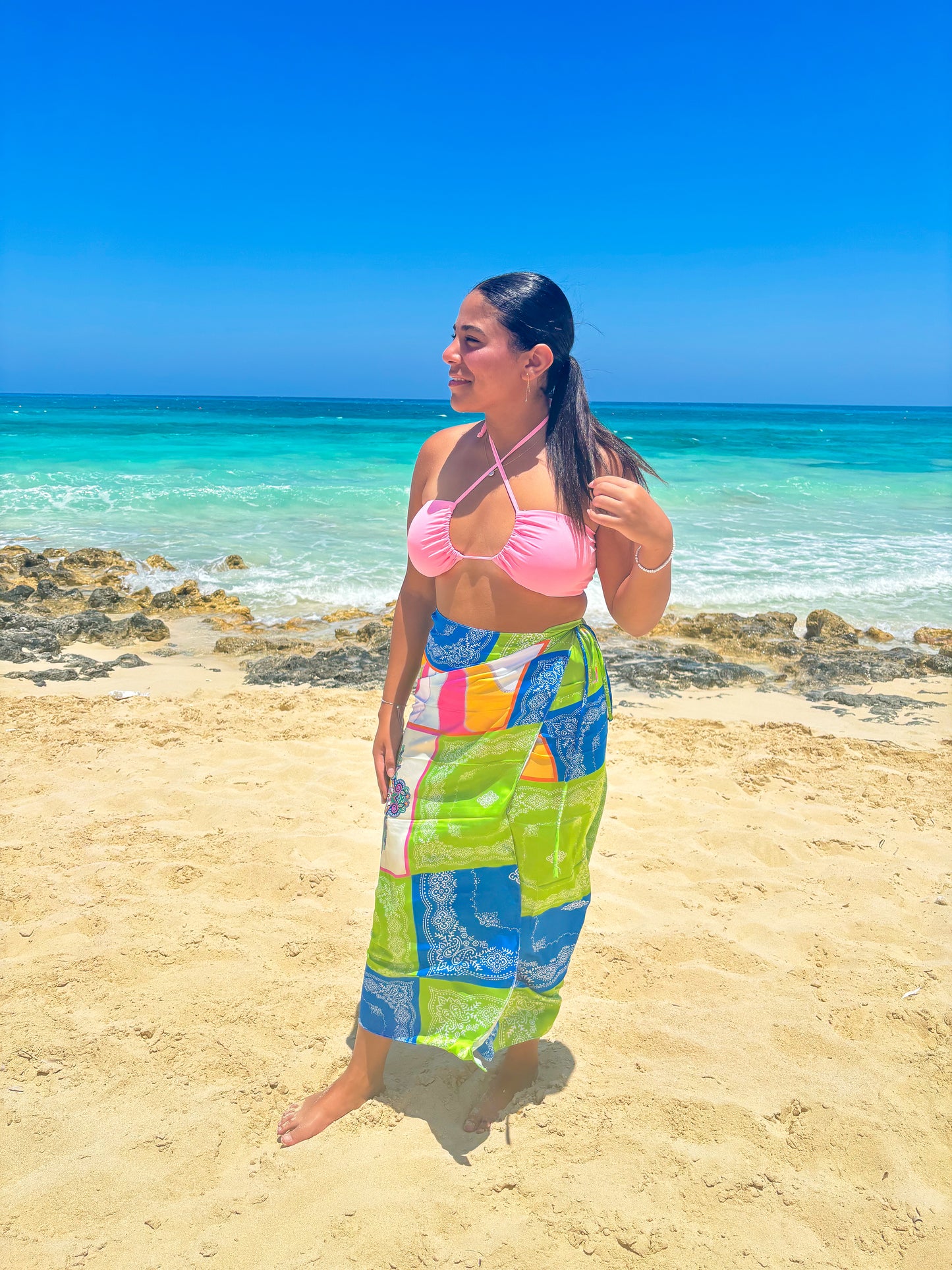 2 in 1 wrap skirt-Color blocks