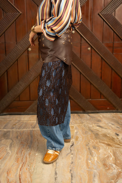 Double L belt- Brown