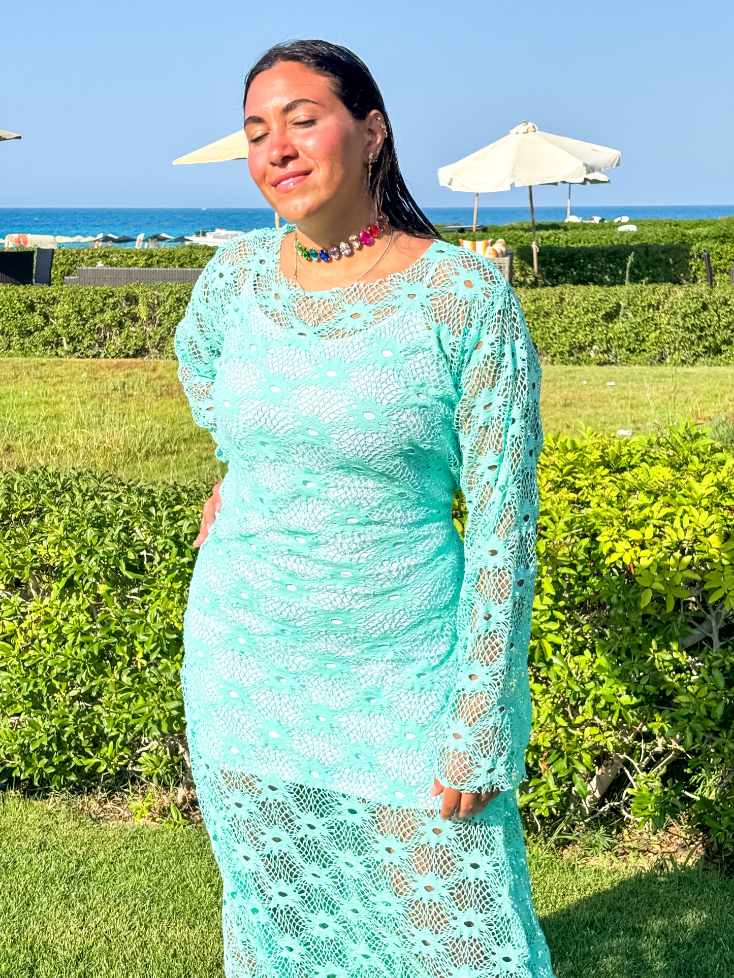 Flower crochet dress