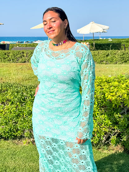 Flower crochet dress