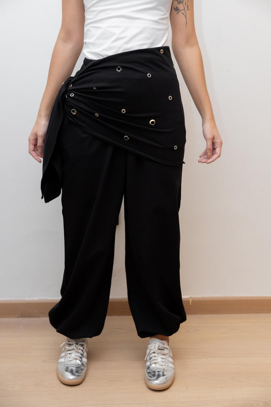 Eyelets balloon pants