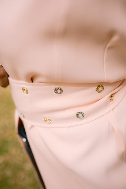 Asymmetric vest-light pink