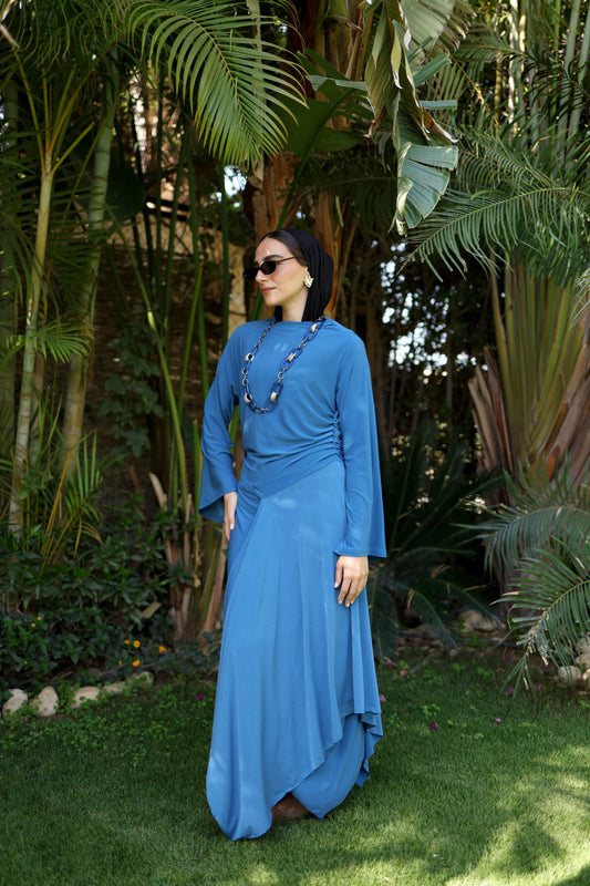 Asymmetrical dress- Blue