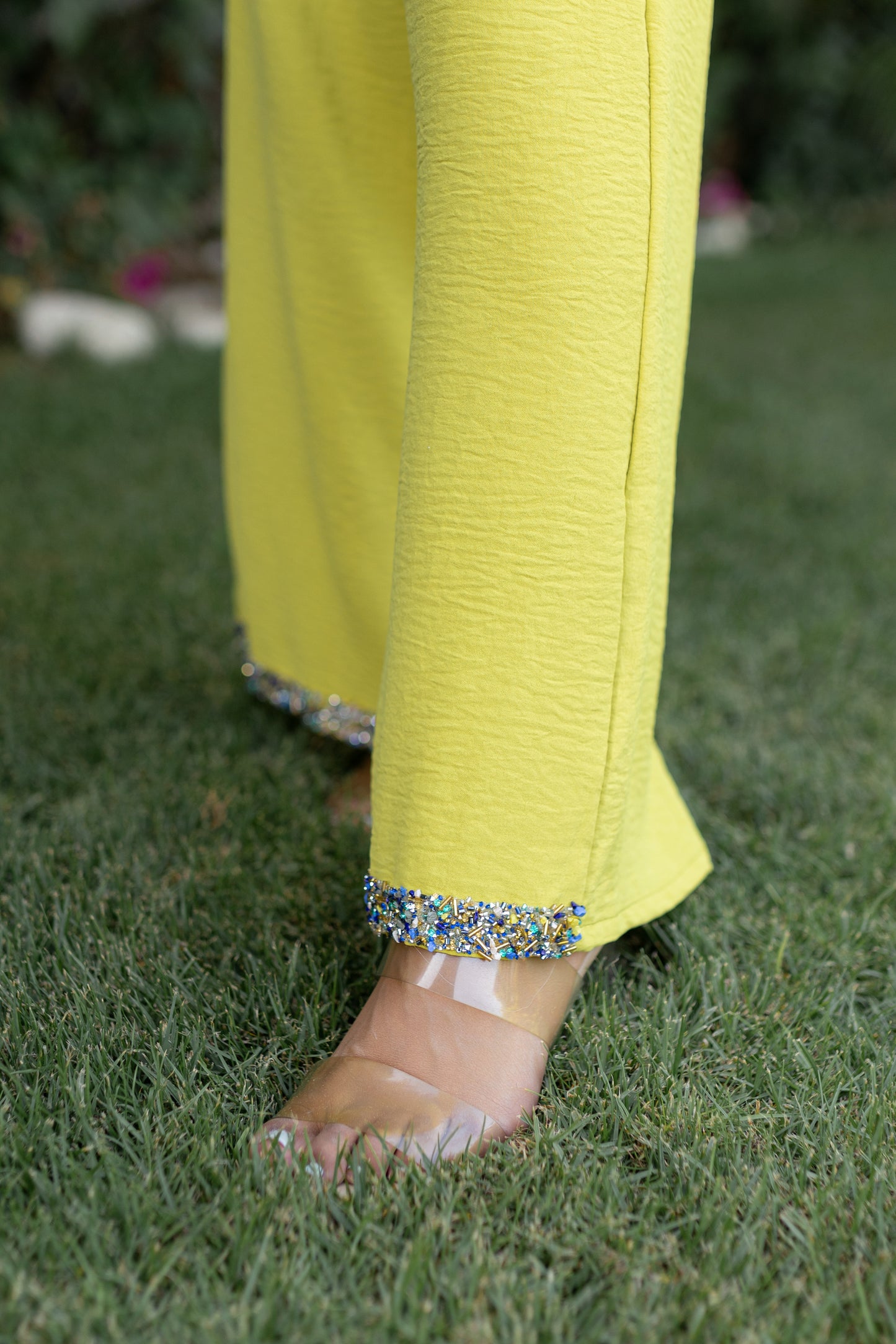 Embellished set-Lime green
