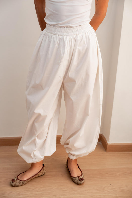 Balloon pants-White