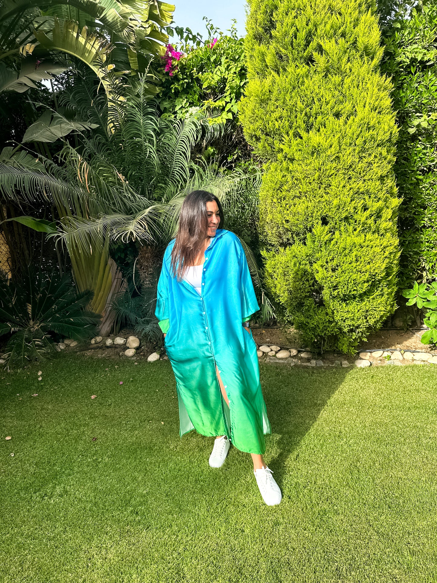 Ombré shirt dress