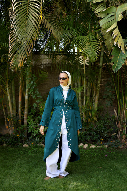 Eyelets cardigan (Green)