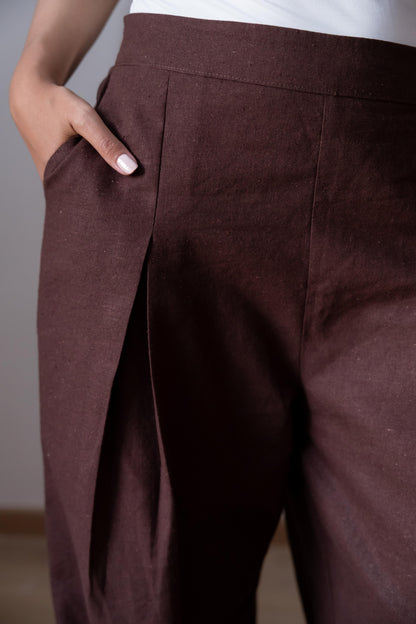 Linen pants-Brown