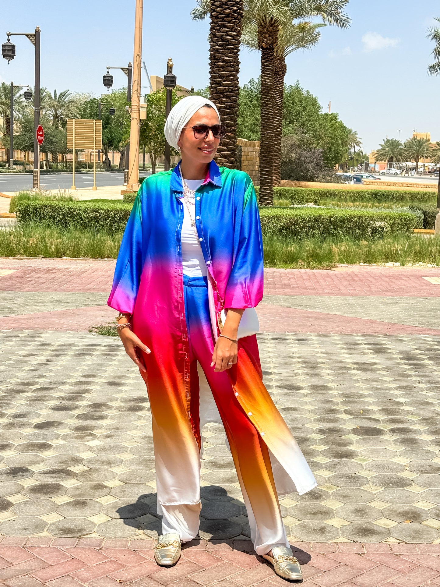 Ombré shirt dress
