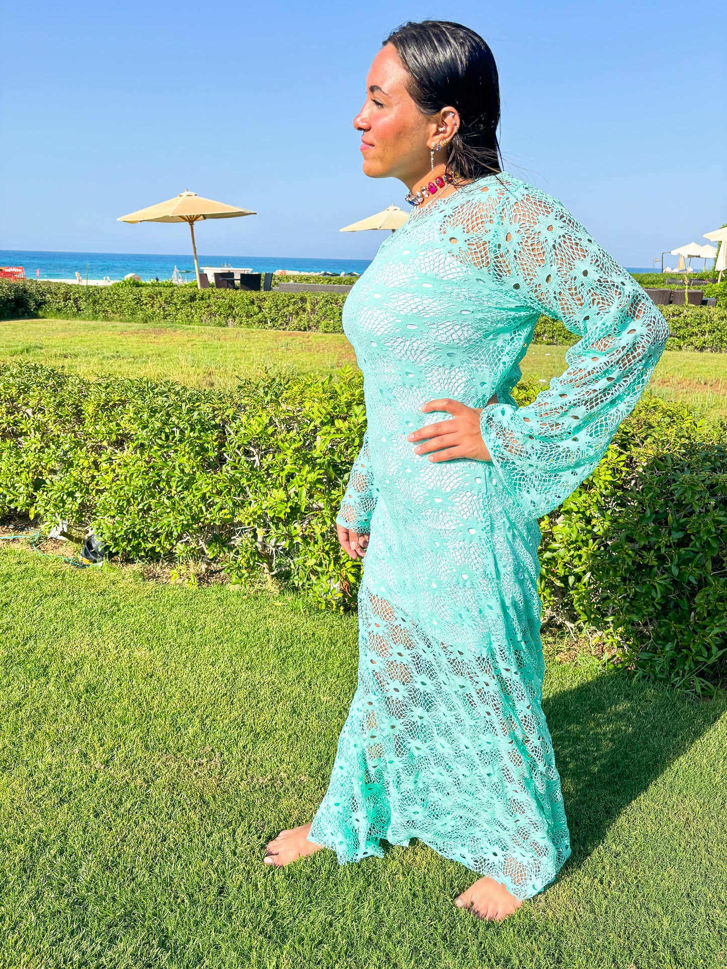 Flower crochet dress