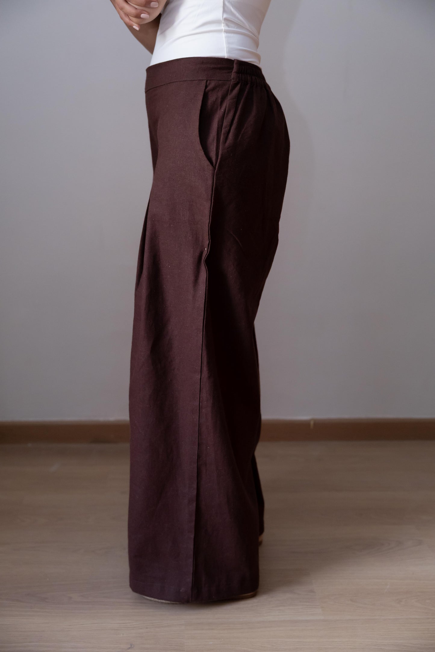 Linen pants-Brown