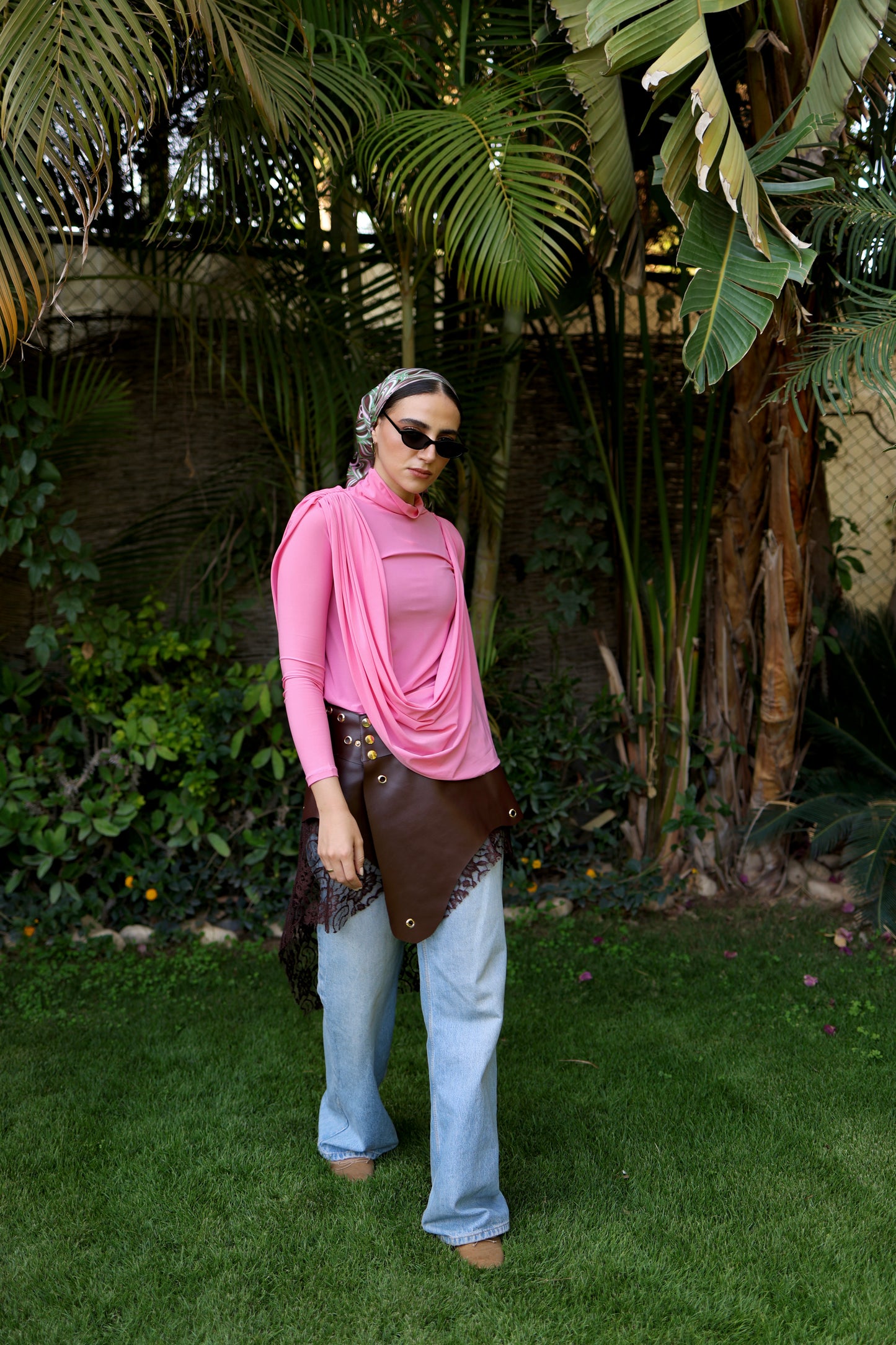 Flowy drapes top(Pink)