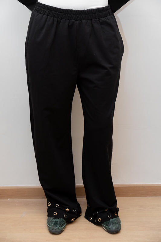 Eyelets wide leg pants