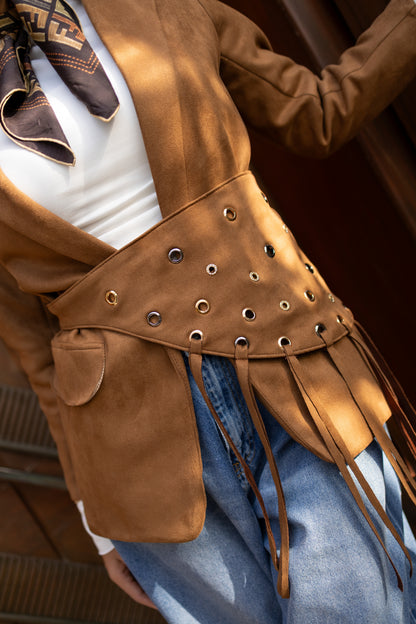 Cow girl belt-camel