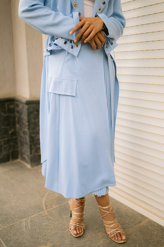Demi plissé skirt-Sky blue