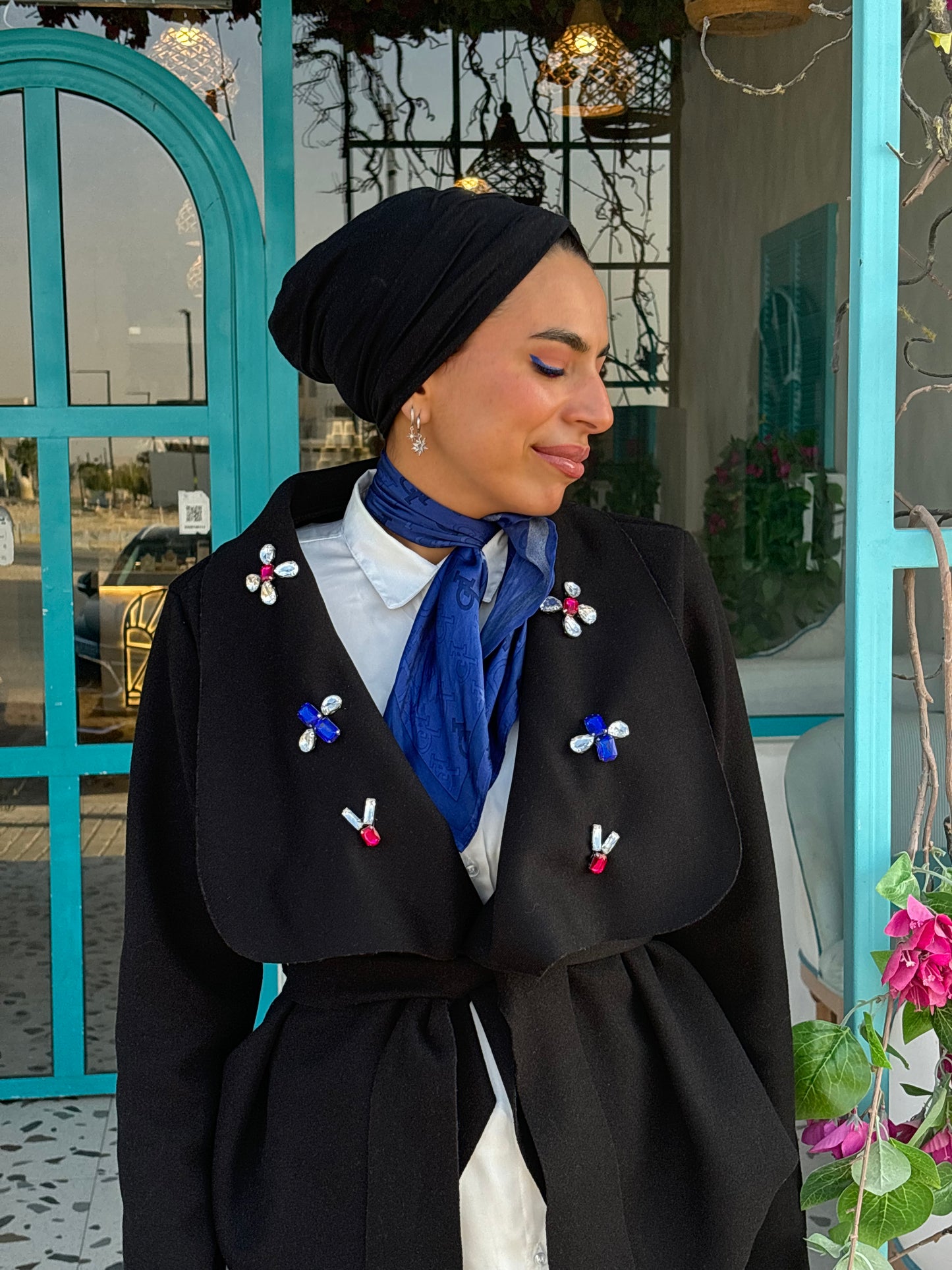 Embellished cropped coat