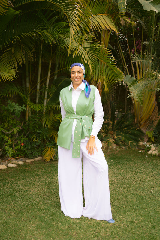 Asymmetric vest-Green