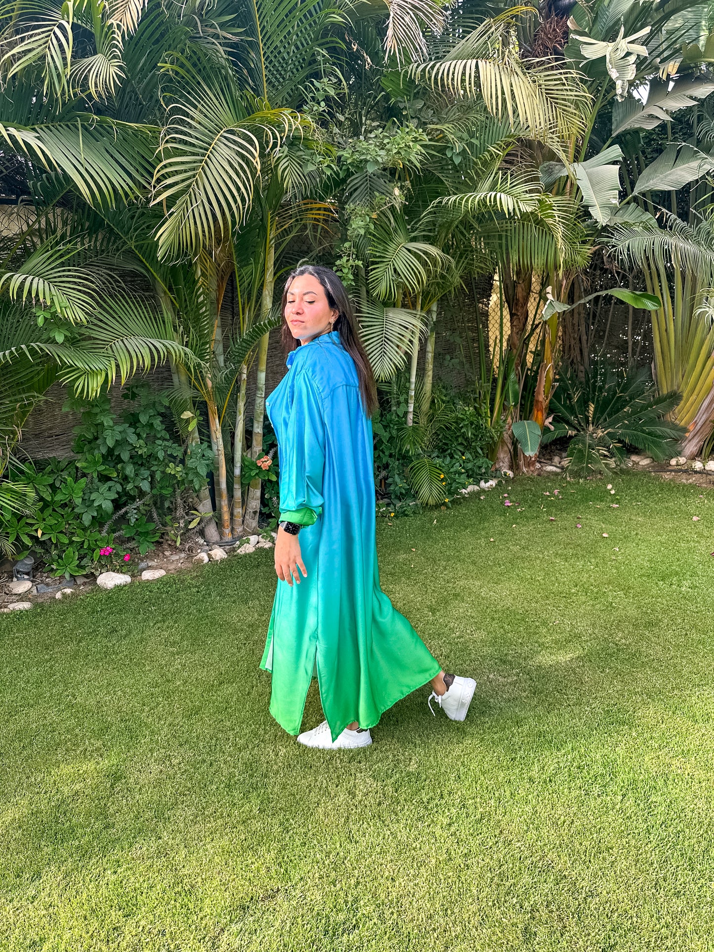 Ombré shirt dress