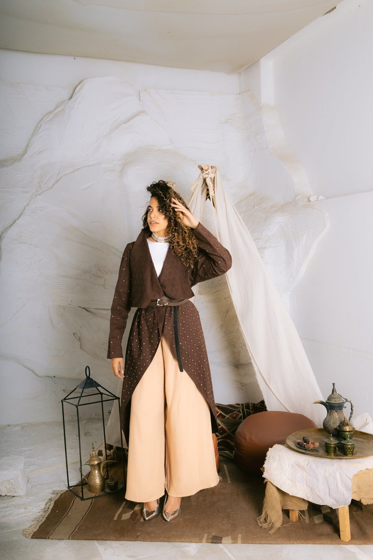 Asymmetrical choco cardigan