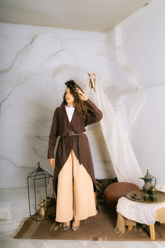 Asymmetrical choco cardigan