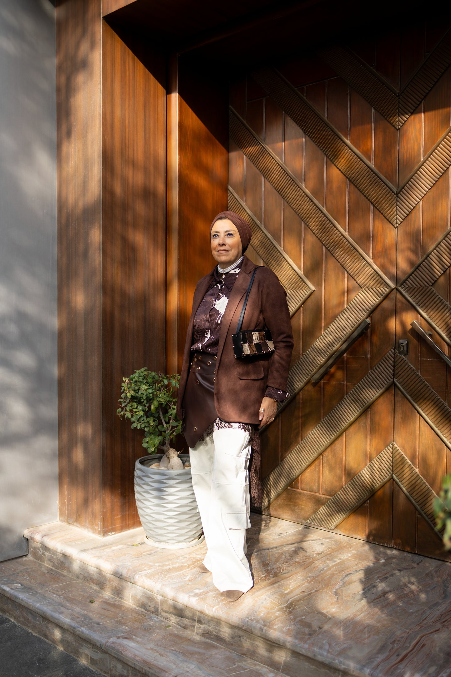 Double L belt- Brown