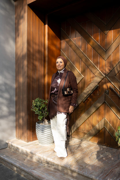 Double L belt- Brown