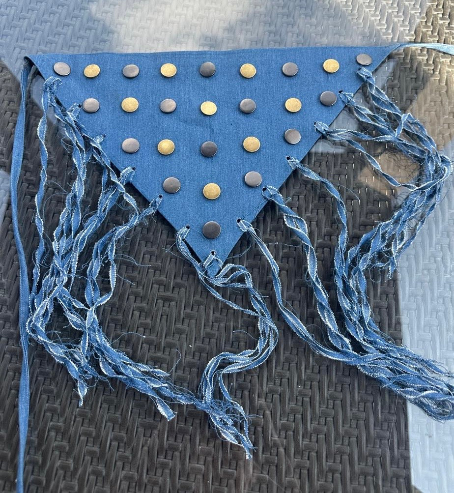 Studded fringes belt
