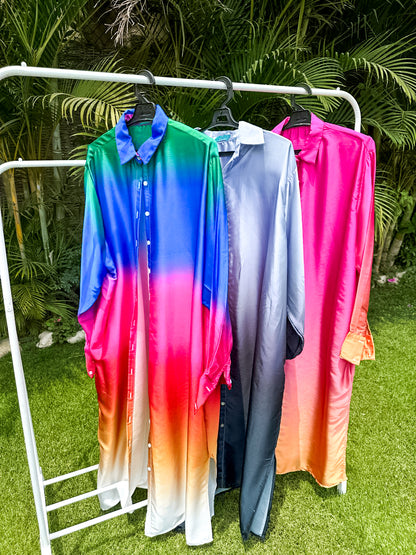 Ombré shirt dress