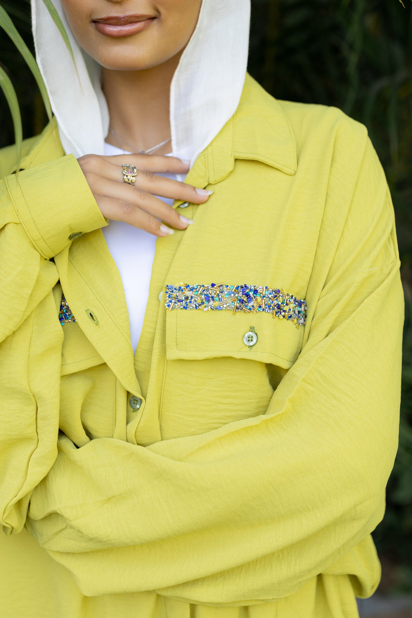 Embellished set-Lime green