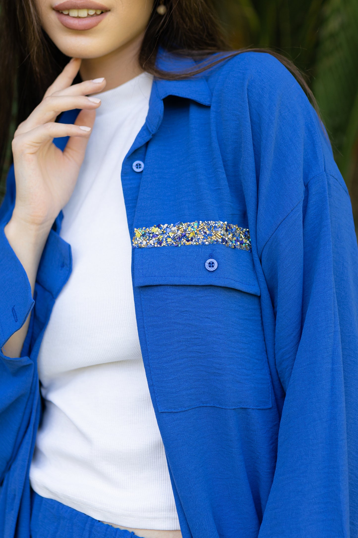 Embellished set- Royal blue