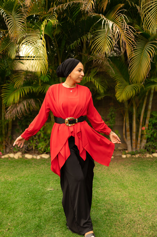 The joker blouse- Watermelon red
